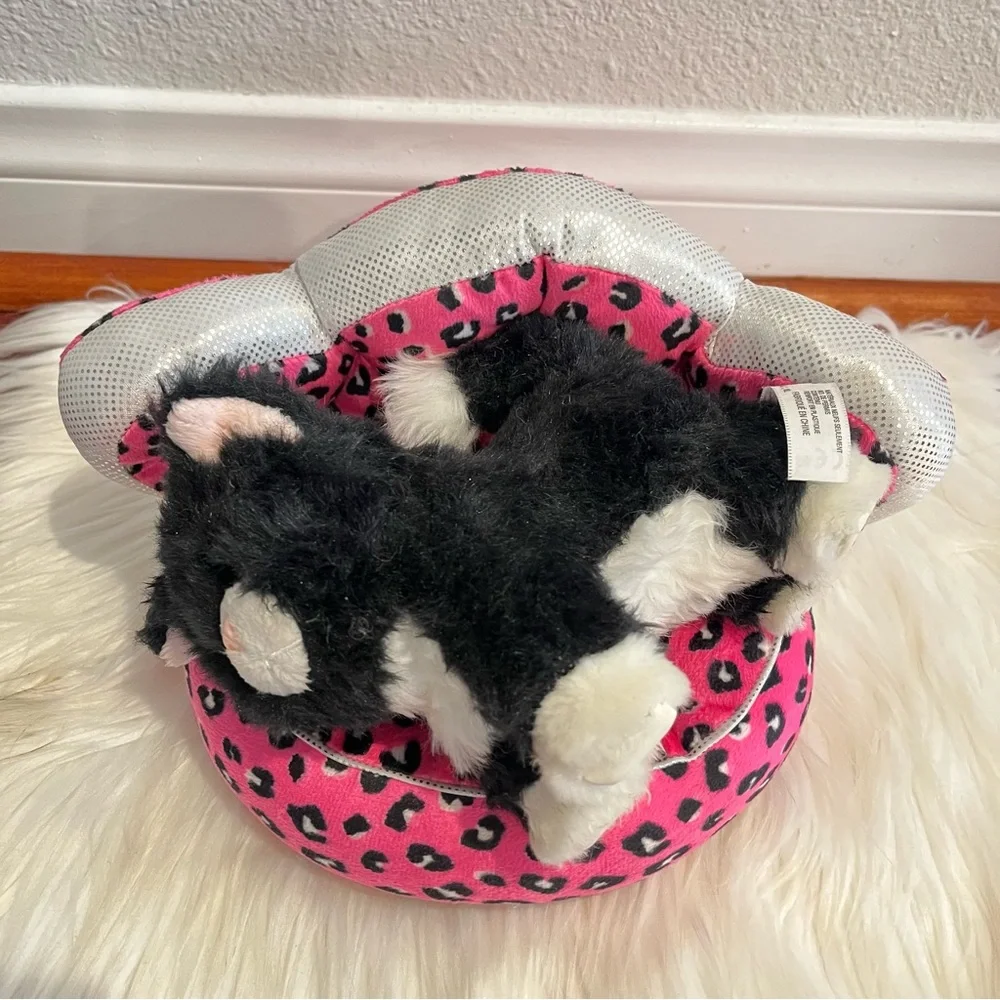 Justice Royal Plush Pet Bed Pink & Black Cheetah Print for 18” Dolls - No Cat